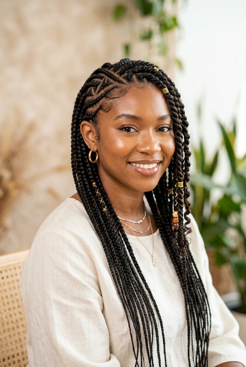 Tribal Braids With Side Twists - 20 tribal braids hairstyles - 20 tribal braids hairstyles