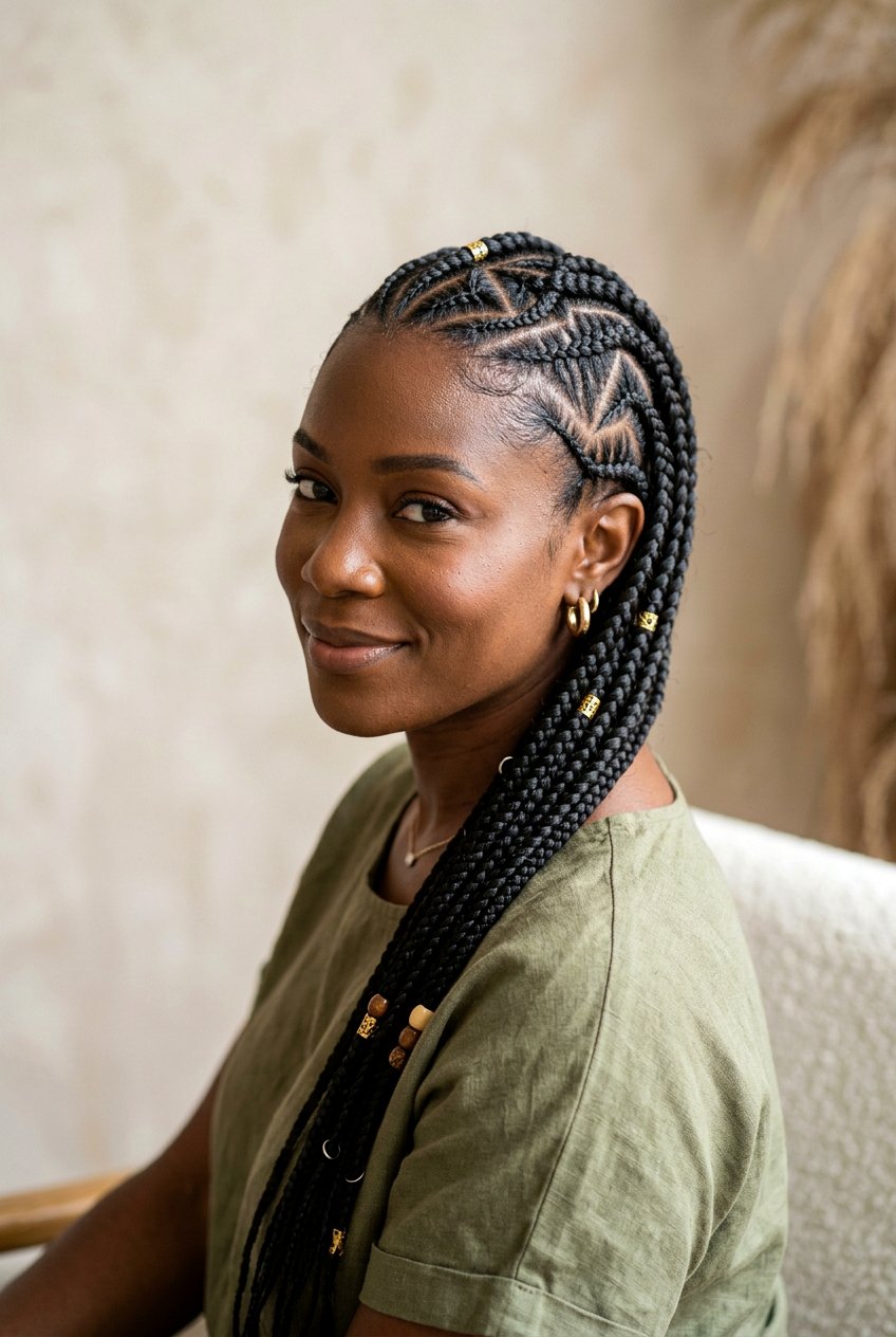 Tribal Braids With Zigzag Parts - 20 tribal braids hairstyles - 20 tribal braids hairstyles