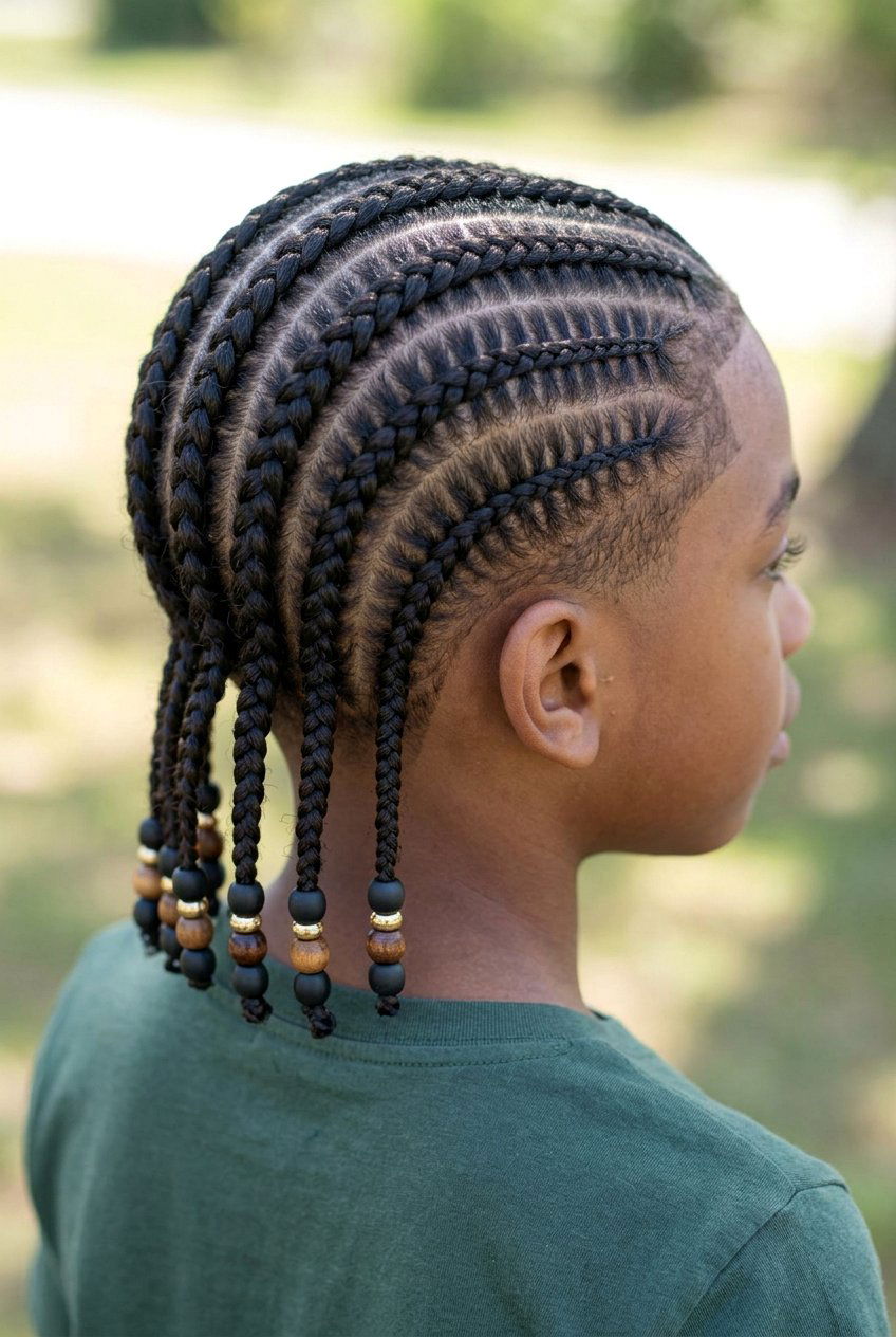 Tribal Braids with Mixed Beads - 20 little boys braids with beads - 20 little boys braids with beads