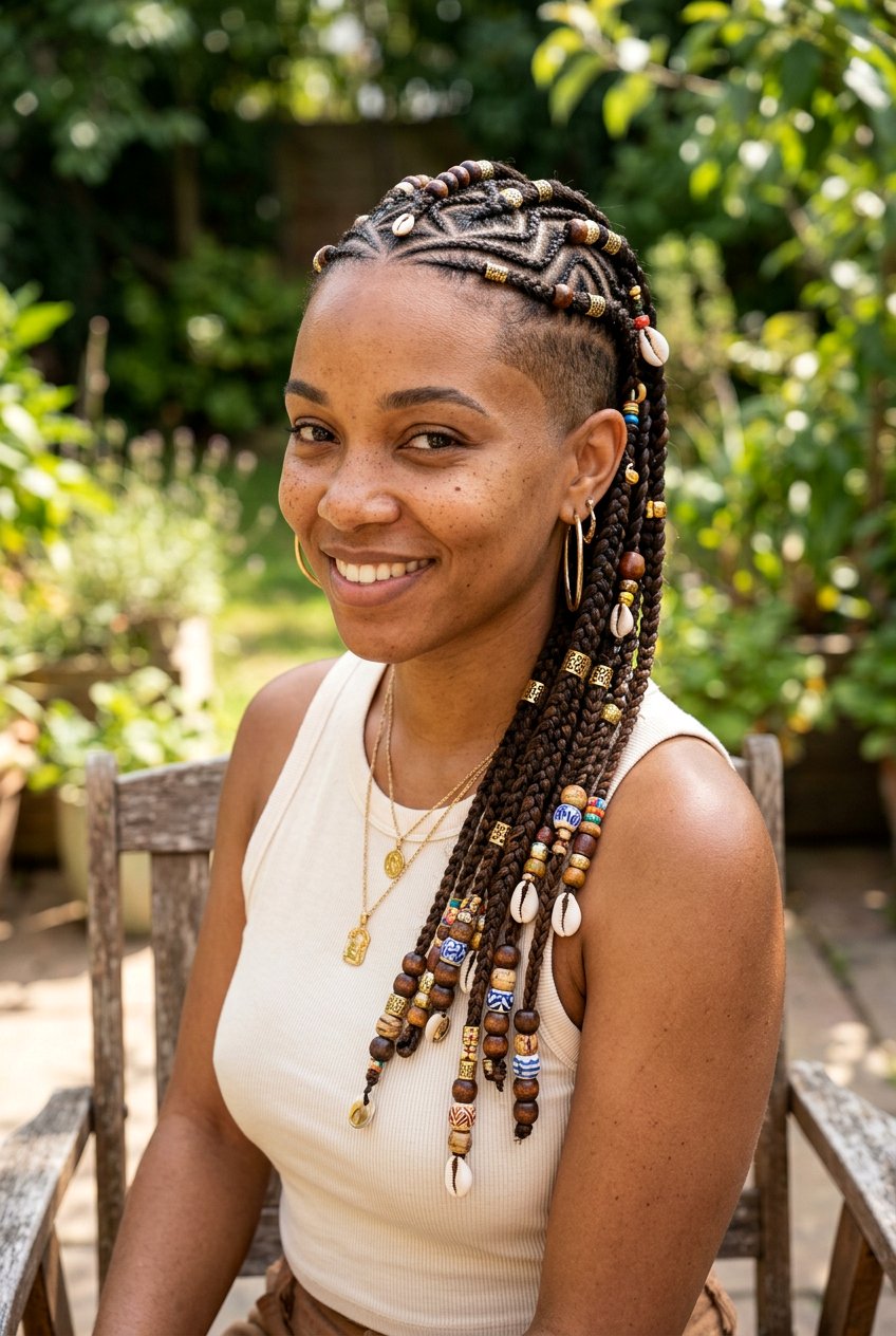 Tribal Braids with Shaved Side - 20 braided side shave hairstyle - 20 braided side shave hairstyle