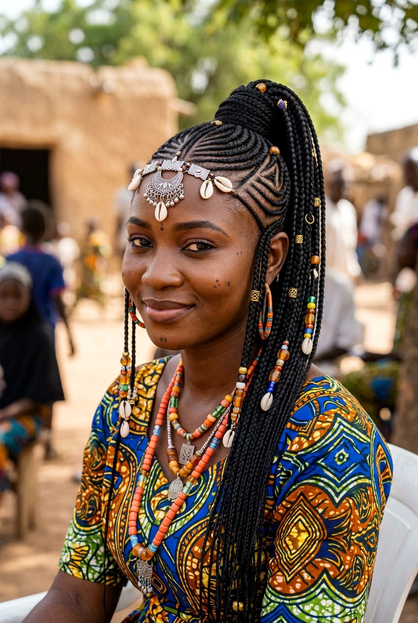 Tribal Fulani Ponytail Braids - 20 fulani ponytail braids - 20 fulani ponytail braids