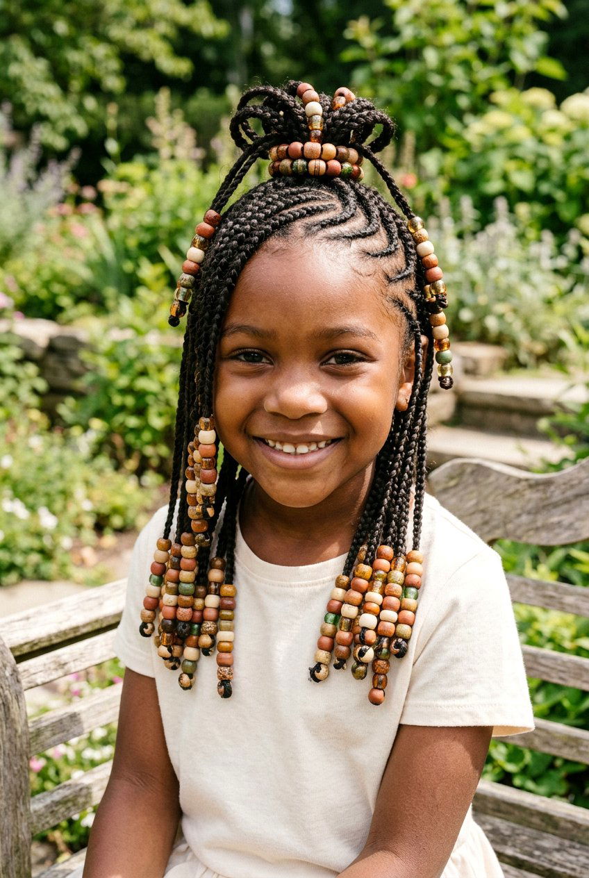 Tribal Inspired Bead Braids For Little Girls - 20 bead hairstyles for little girls - 20 bead hairstyles for little girls