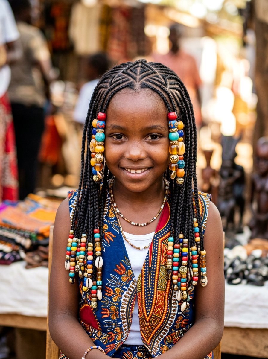Tribal braids with beads - 20 school braids with beads for girls - 20 school braids with beads for girls