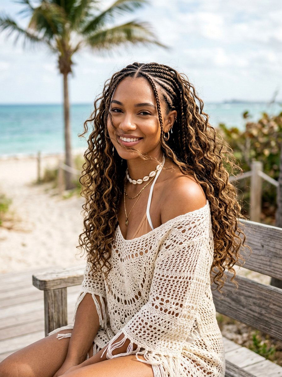 Tribal braids with bohemian curls - 20 tribal braids with curls - 20 tribal braids with curls