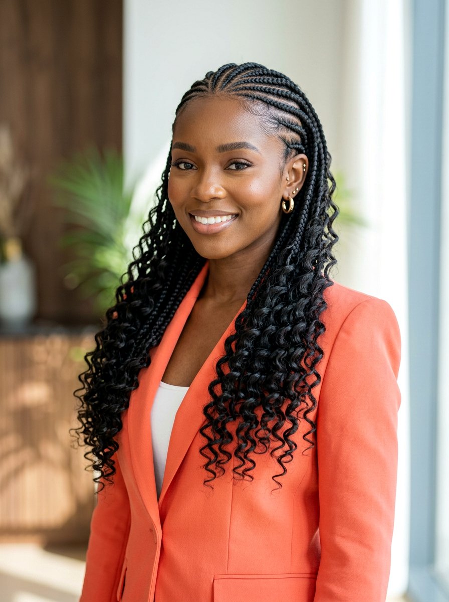 Tribal braids with deep wave curls - 20 tribal braids with curls - 20 tribal braids with curls