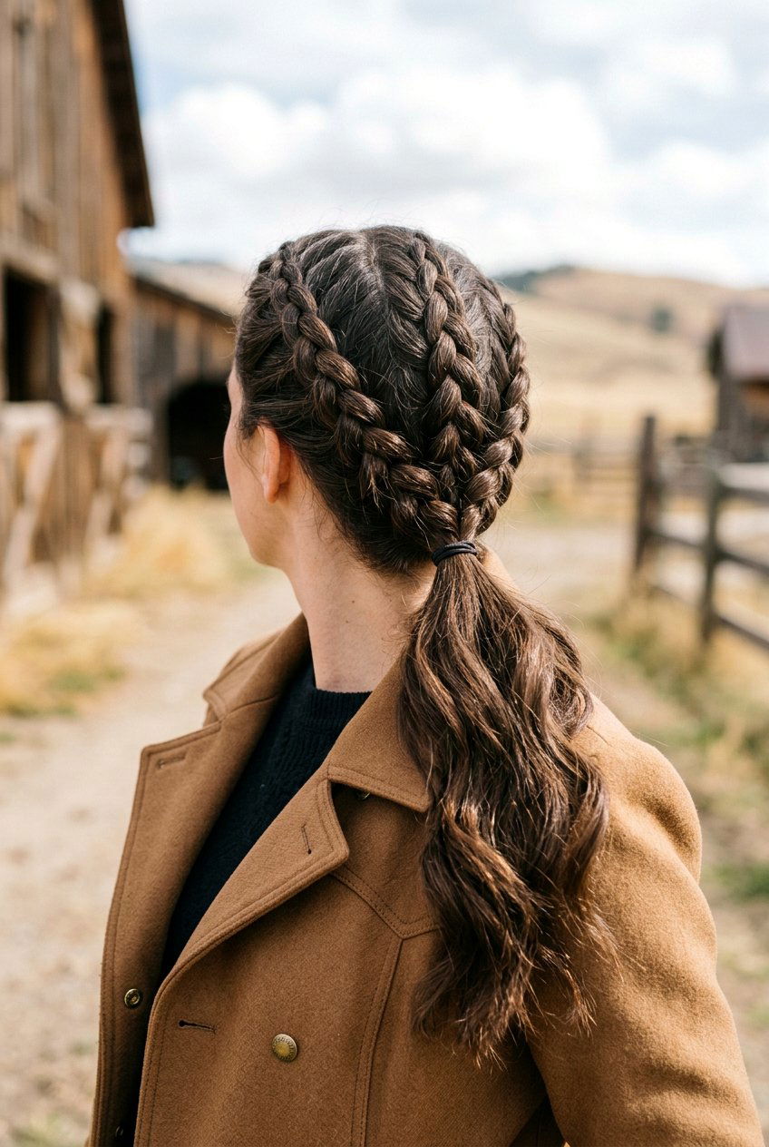 Triple Braid Low Ponytail - 20 western braid ponytail for women - 20 western braid ponytail for women
