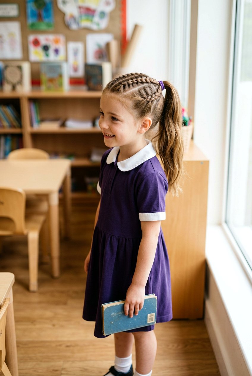 Triple Braid Ponytail - 20 neat school hairstyle for little girls - 20 neat school hairstyle for little girls