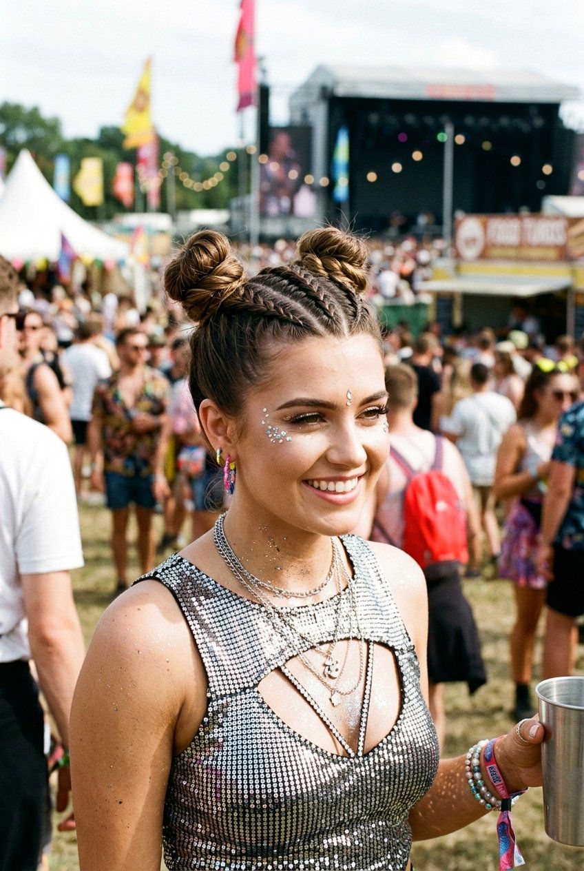 Triple Braid Space Buns - 20 festival braid space buns - 20 festival braid space buns