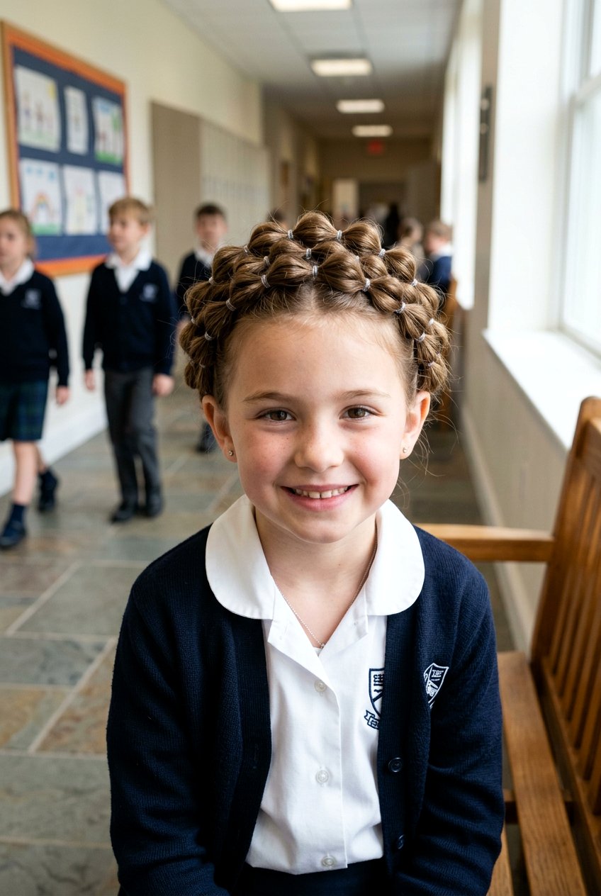 Triple Bubble Braid Crown - 20 bubble braid for little girls - 20 bubble braid for little girls