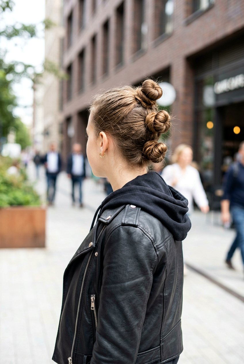 Triple Bun - 20 quick bun hairstyle for teenage girls - 20 quick bun hairstyle for teenage girls