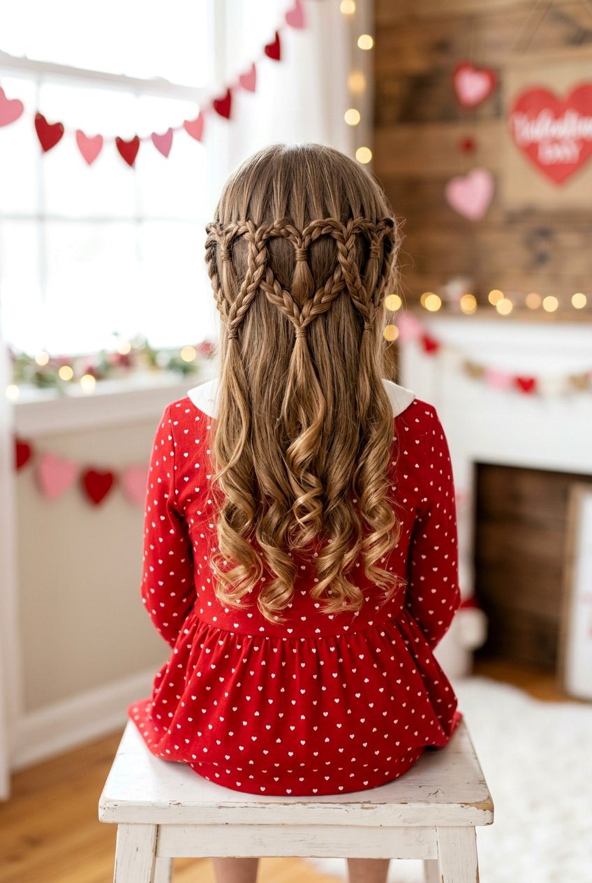 Triple Heart Valentine Hairstyle - 20 valentine hairstyles for girls - 20 valentine hairstyles for girls