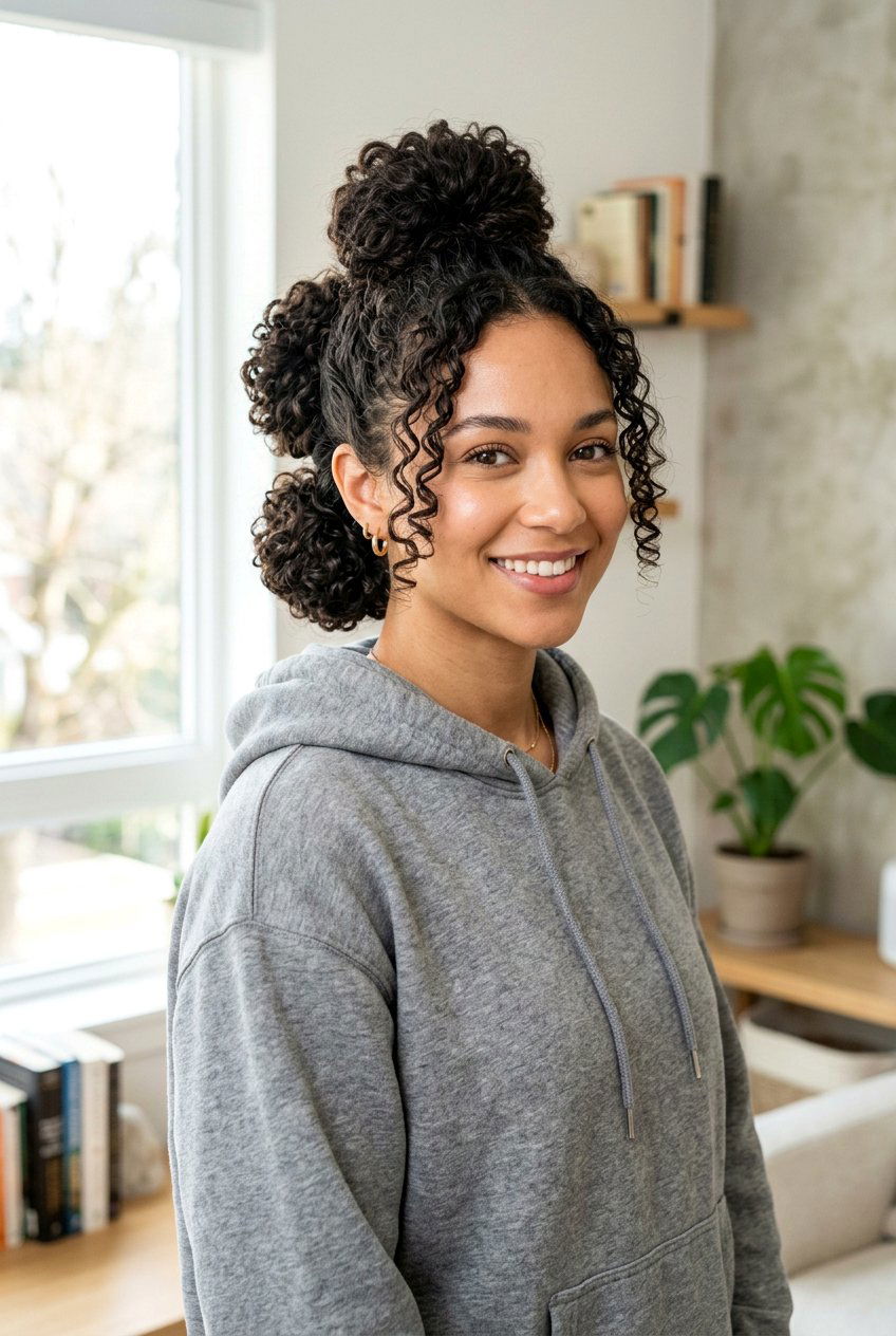 Triple Stacked Buns - 20 overnight bun curls for shoulder length hair - 20 overnight bun curls for shoulder length hair