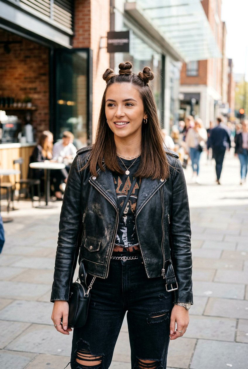 Triple Top Knots - 20 picture day hairstyle for shoulder length hair - 20 picture day hairstyle for shoulder length hair