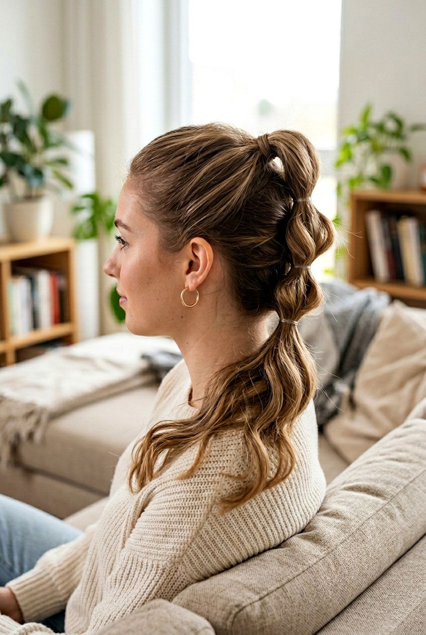 Triple Topsy Tail - 20 easy morning hairstyle for shoulder length hair - 20 easy morning hairstyle for shoulder length hair