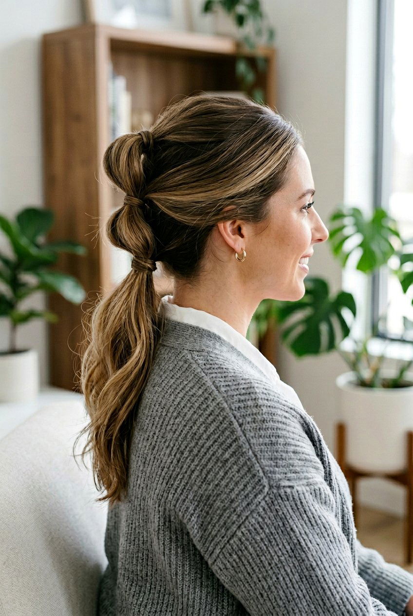 Triple Tucked Ponytail - 20 quick hairstyle for office mornings - 20 quick hairstyle for office mornings