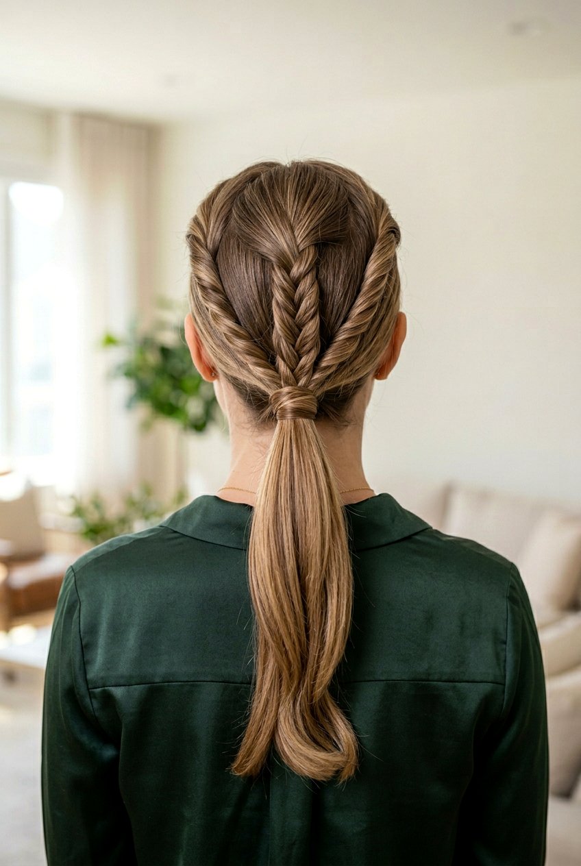 Triple Twisted Ponytail - 20 easy corporate hairstyle for long hair - 20 easy corporate hairstyle for long hair