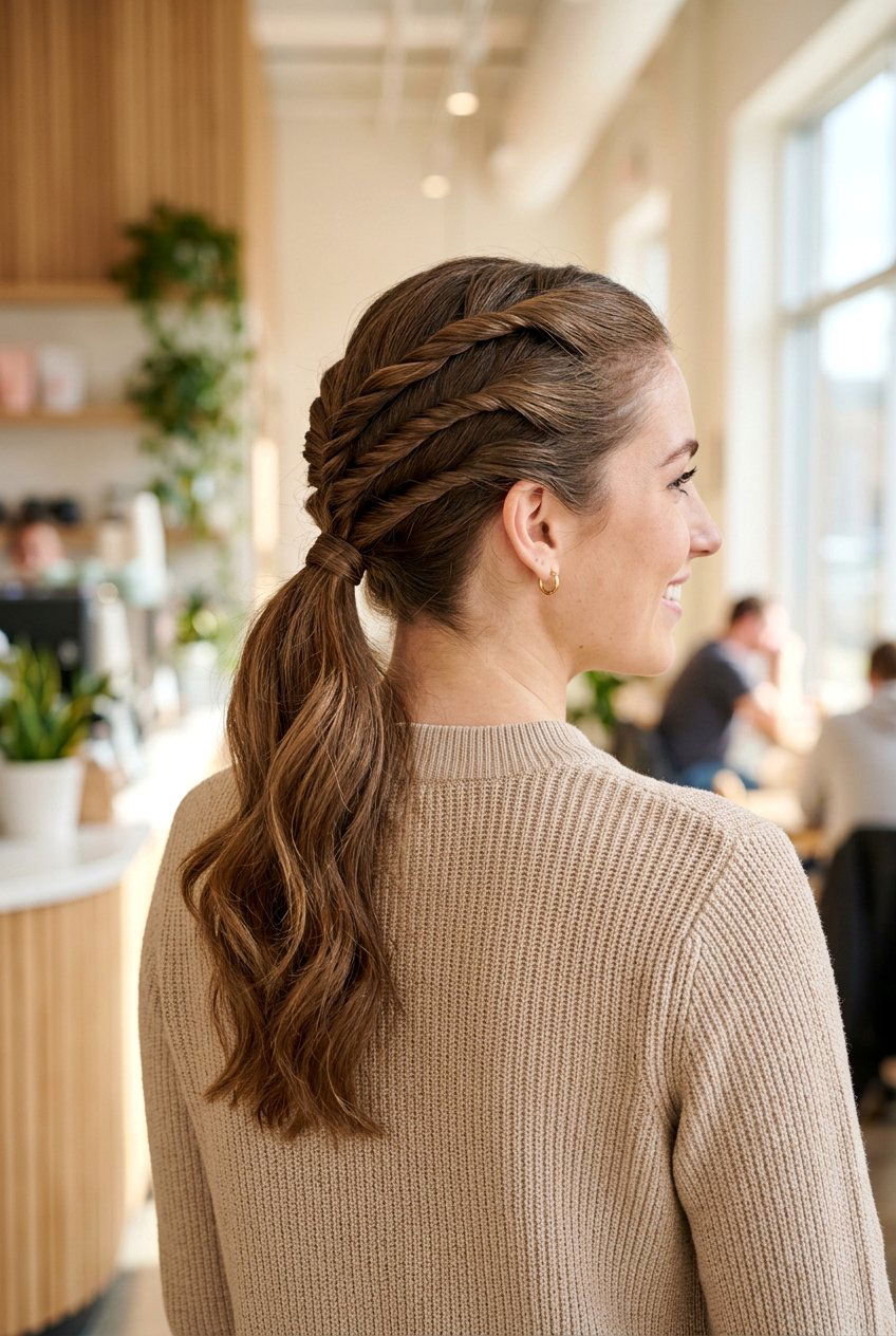 Triple Twisted Ponytail - 20 easy morning hairstyle for long layers - 20 easy morning hairstyle for long layers