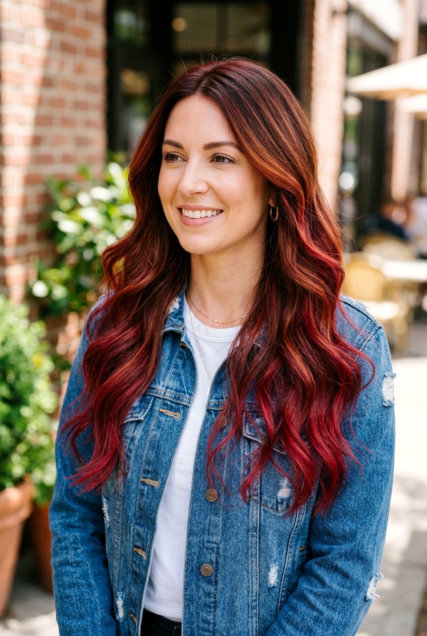 True Red Balayage Hair Color - 20 true red hair color - 20 true red hair color
