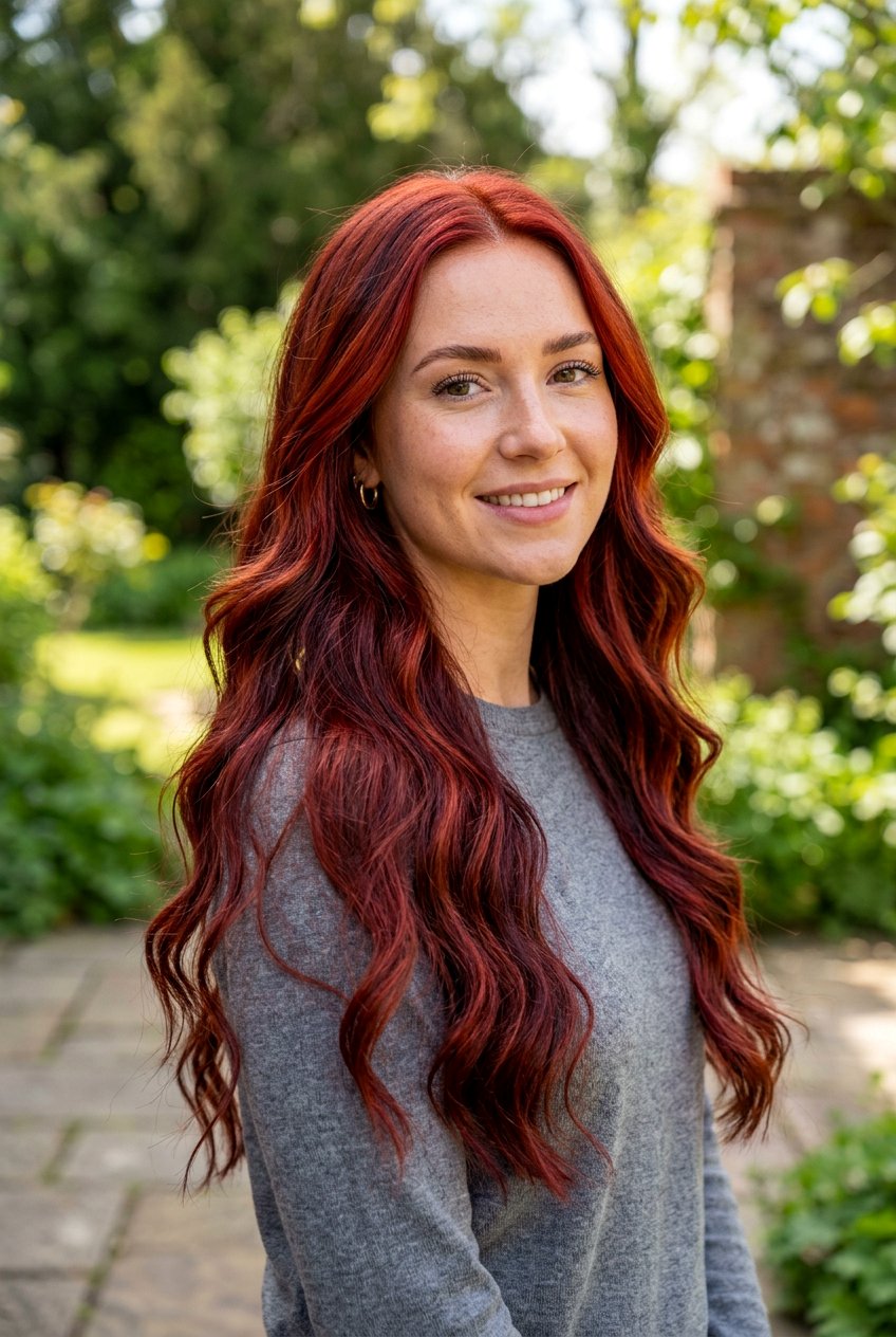 True Red Hair Color with Lowlights - 20 true red hair color - 20 true red hair color