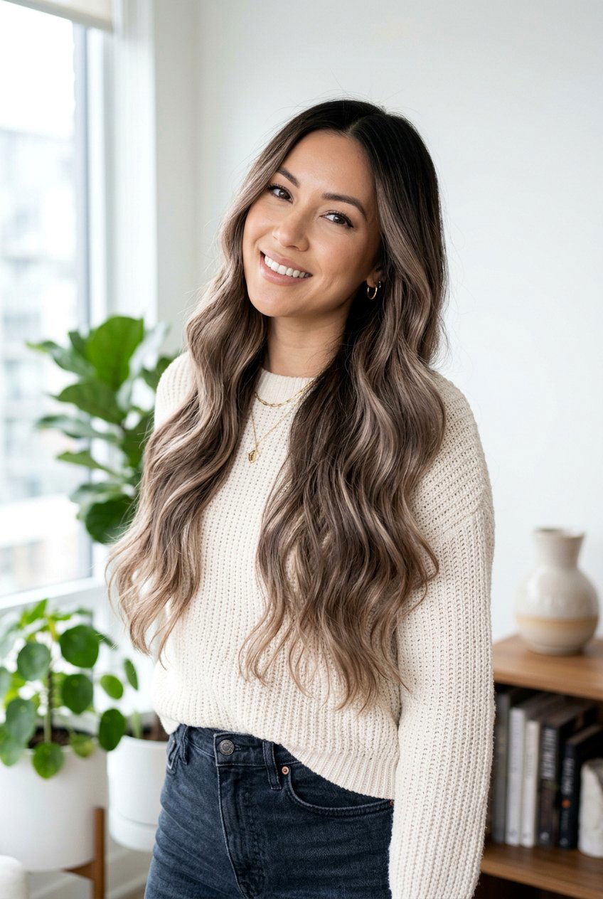 Truffle Brown Balayage - 20 truffle brown hair color - 20 truffle brown hair color