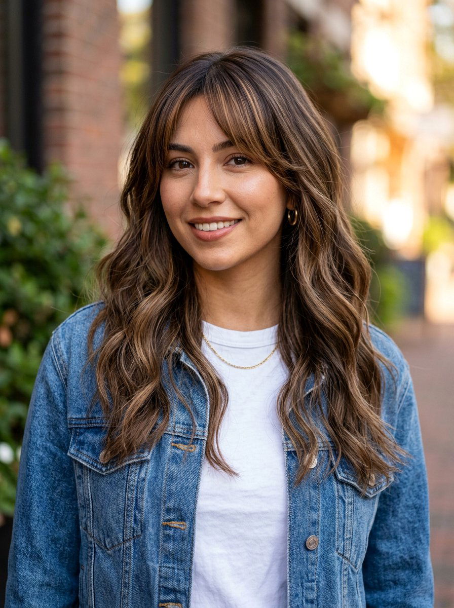 Truffle Brunette Balayage With Bangs - 20 truffle brunette balayage - 20 truffle brunette balayage