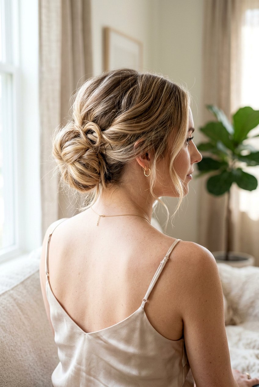 Tuck And Pin Messy Bun - 20 messy bun for moms with thin hair - 20 messy bun for moms with thin hair