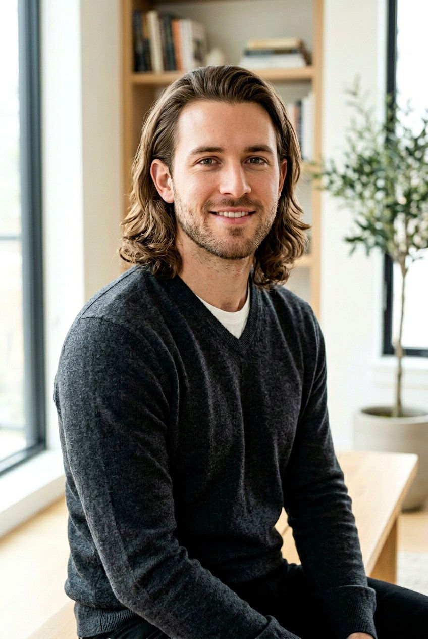 Tuck Behind Flow - 20 shoulder length flow haircut men - 20 shoulder length flow haircut men