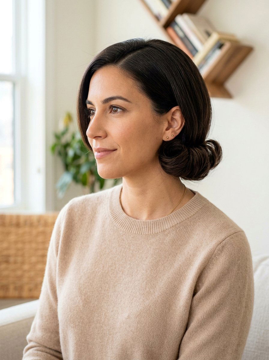 Tucked And Pinned Lob - 20 easy lob styling ideas for women - 20 easy lob styling ideas for women