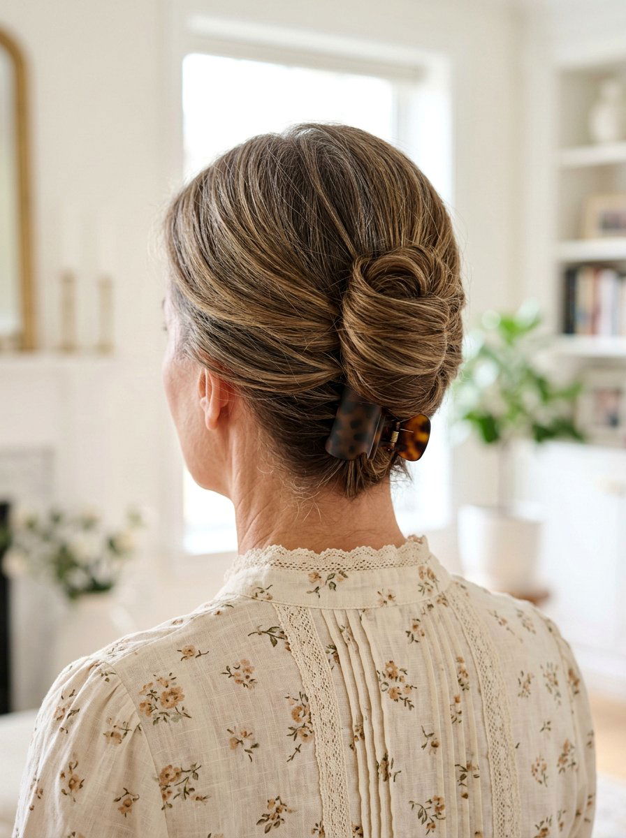 Tucked And Rolled Claw Clip Bun - 20 claw clip bun for mature women - 20 claw clip bun for mature women