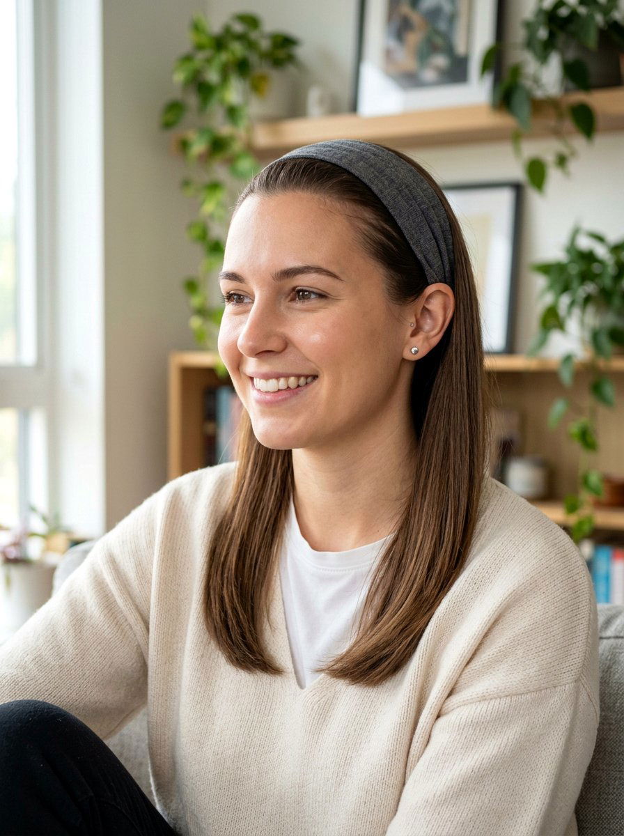 Tucked Back With Headband - 20 simple tucked back hairstyle - 20 simple tucked back hairstyle