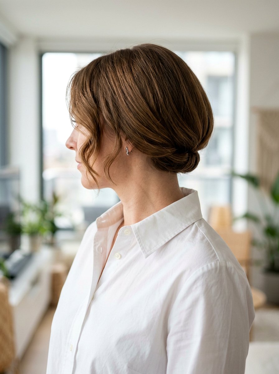 Tucked Bob - 20 date night hairstyle for mature women - 20 date night hairstyle for mature women