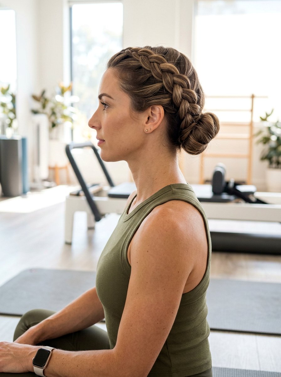 Tucked Braid Pilates Hairstyle - 20 pilates hairstyles for women - 20 pilates hairstyles for women