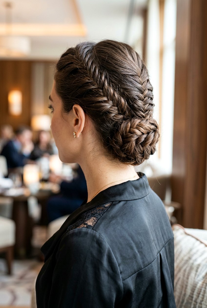 Tucked Fishtail Braid - 20 mom polished date night hairstyle - 20 mom polished date night hairstyle
