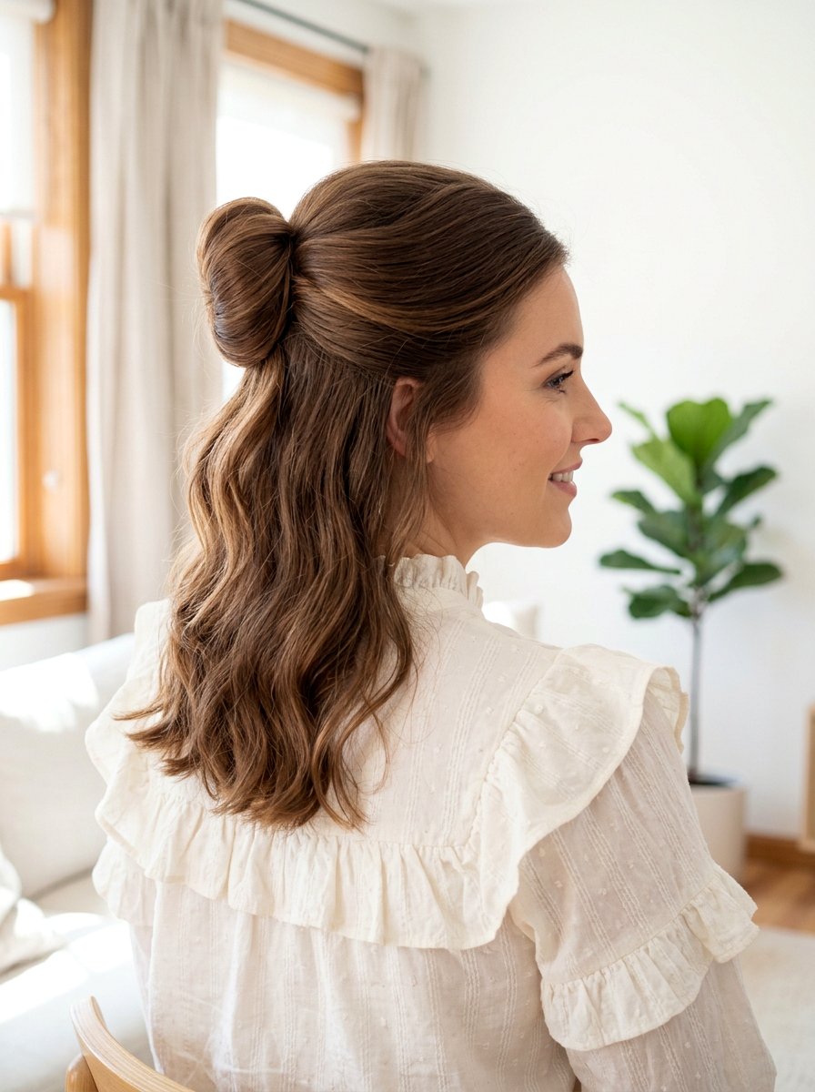 Tucked Half Up Ponytail - 20 simple hairstyle for graduation day - 20 simple hairstyle for graduation day