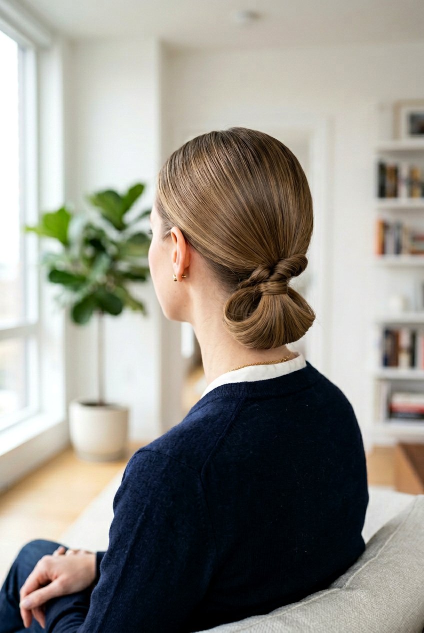 Tucked In Low Ponytail Updo - 20 five minute hairstyles - 20 five minute hairstyles