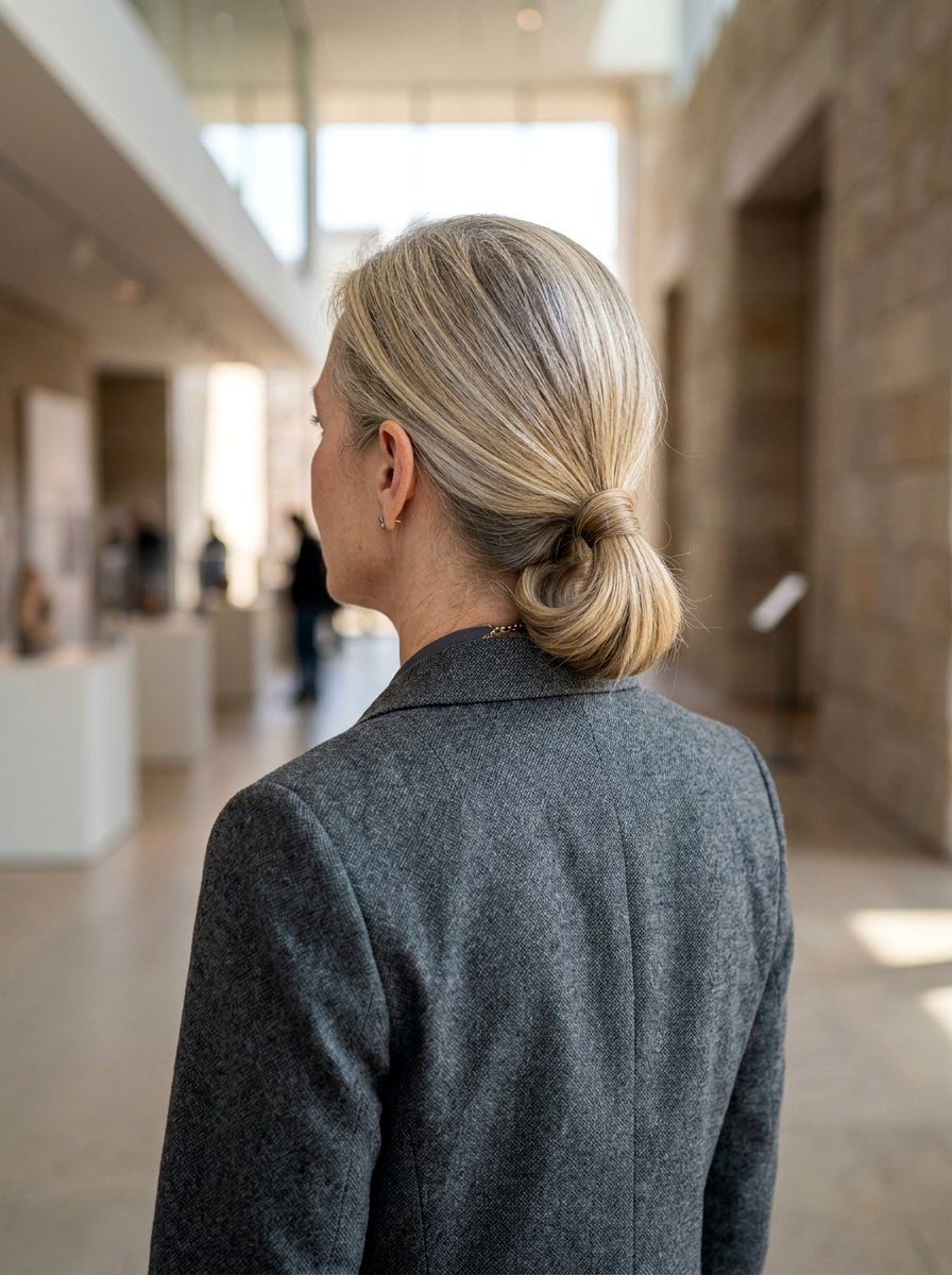 Tucked Low Ponytail - 20 interview hairstyle for mature women - 20 interview hairstyle for mature women