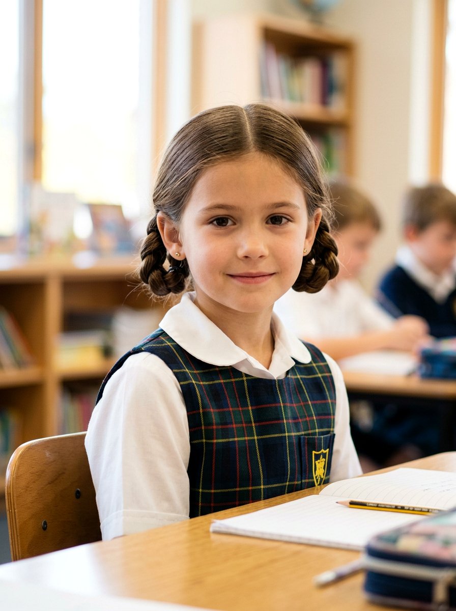 Tucked Pigtail Braids - 20 quick school hairstyle for medium hair - 20 quick school hairstyle for medium hair