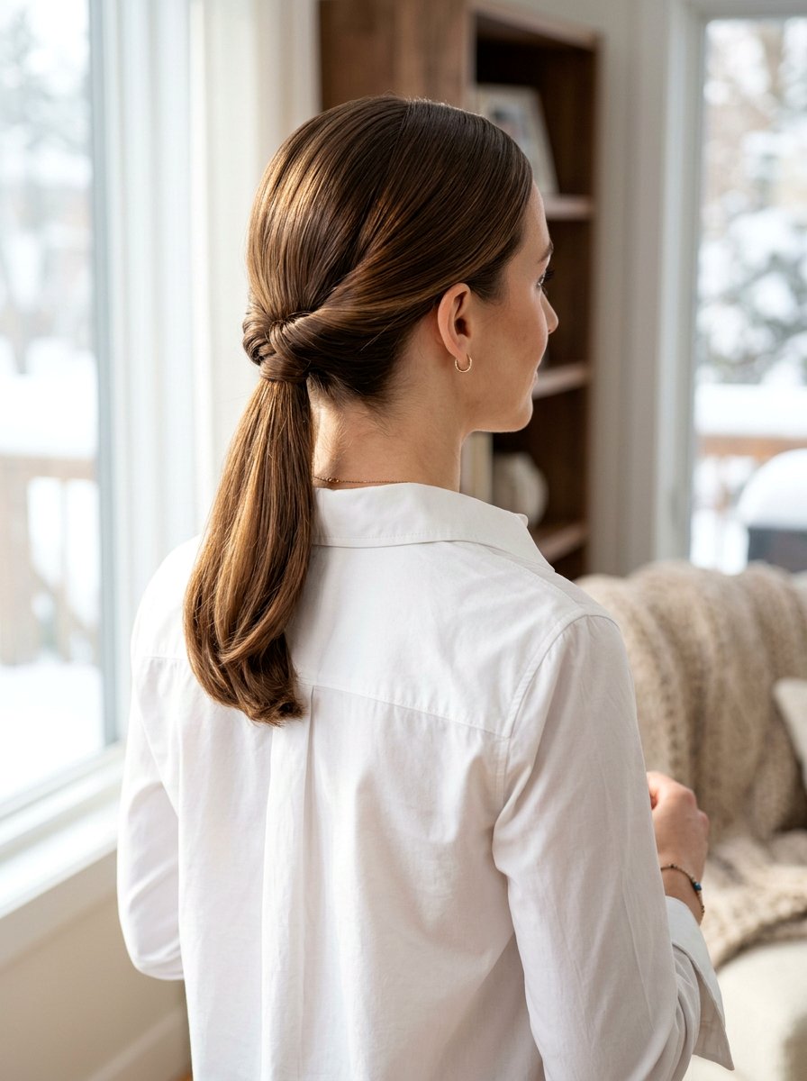Tucked Ponytail - 20 simple hairstyle for work dinner - 20 simple hairstyle for work dinner