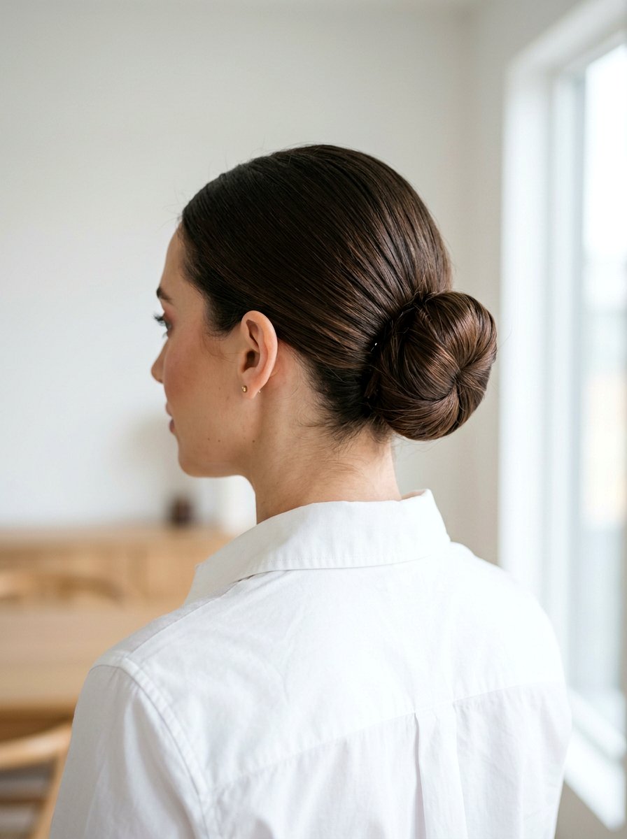 Tucked Roll Bun - 20 tidy bun for office mornings - 20 tidy bun for office mornings