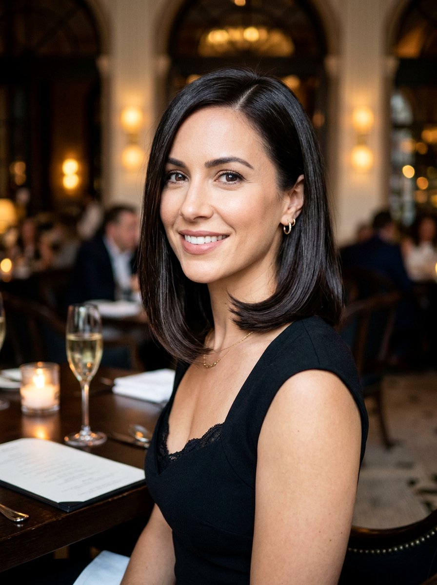 Tucked Under Glossy Blowout Lob - 20 glossy blowout lob haircut - 20 glossy blowout lob haircut