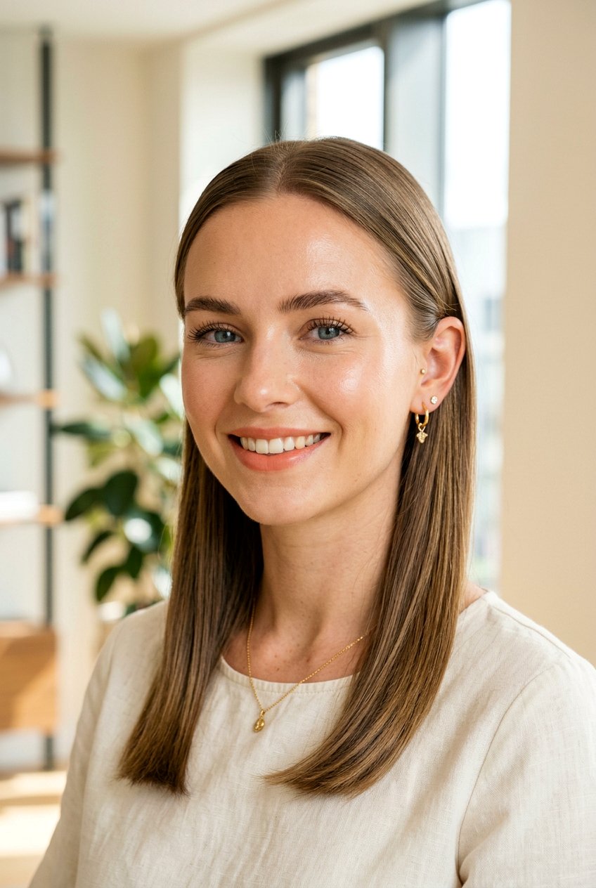 Tucked behind ears - 20 straight hairstyles for medium hair - 20 straight hairstyles for medium hair