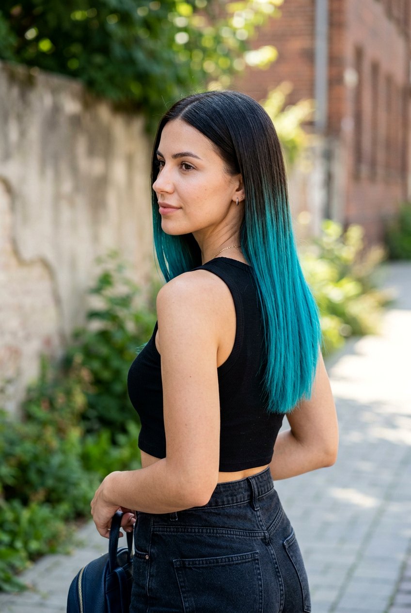 Turquoise Dip Dye Hair - 20 turquoise hair color ideas - 20 turquoise hair color ideas