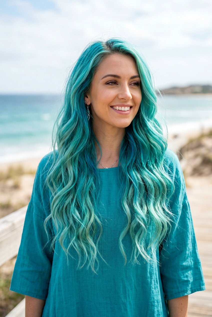 Turquoise Mermaid Hair - 20 turquoise hair color ideas - 20 turquoise hair color ideas