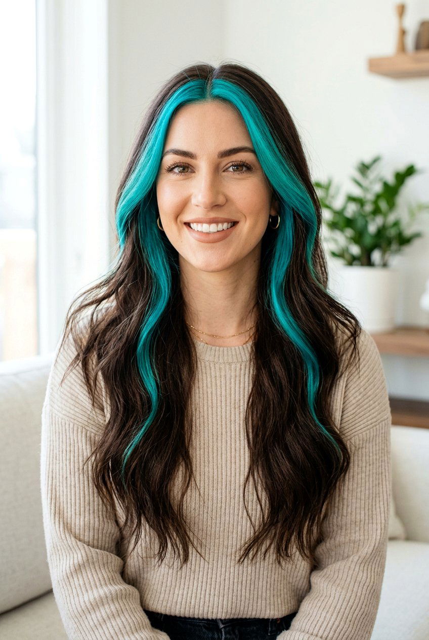 Turquoise Money Piece Hair - 20 turquoise hair color ideas - 20 turquoise hair color ideas