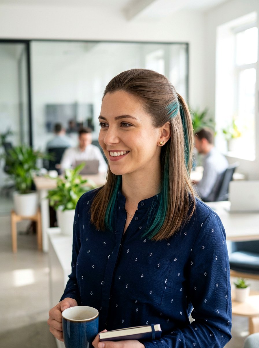 Turquoise Peekaboo Highlights For Office Friendly Look - 20 turquoise peekaboo highlights - 20 turquoise peekaboo highlights