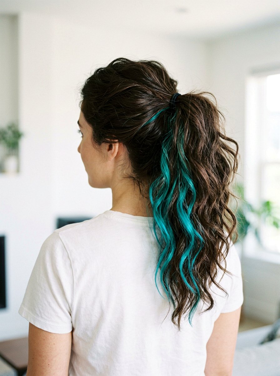 Turquoise Peekaboo Highlights For Thick Hair - 20 turquoise peekaboo highlights - 20 turquoise peekaboo highlights