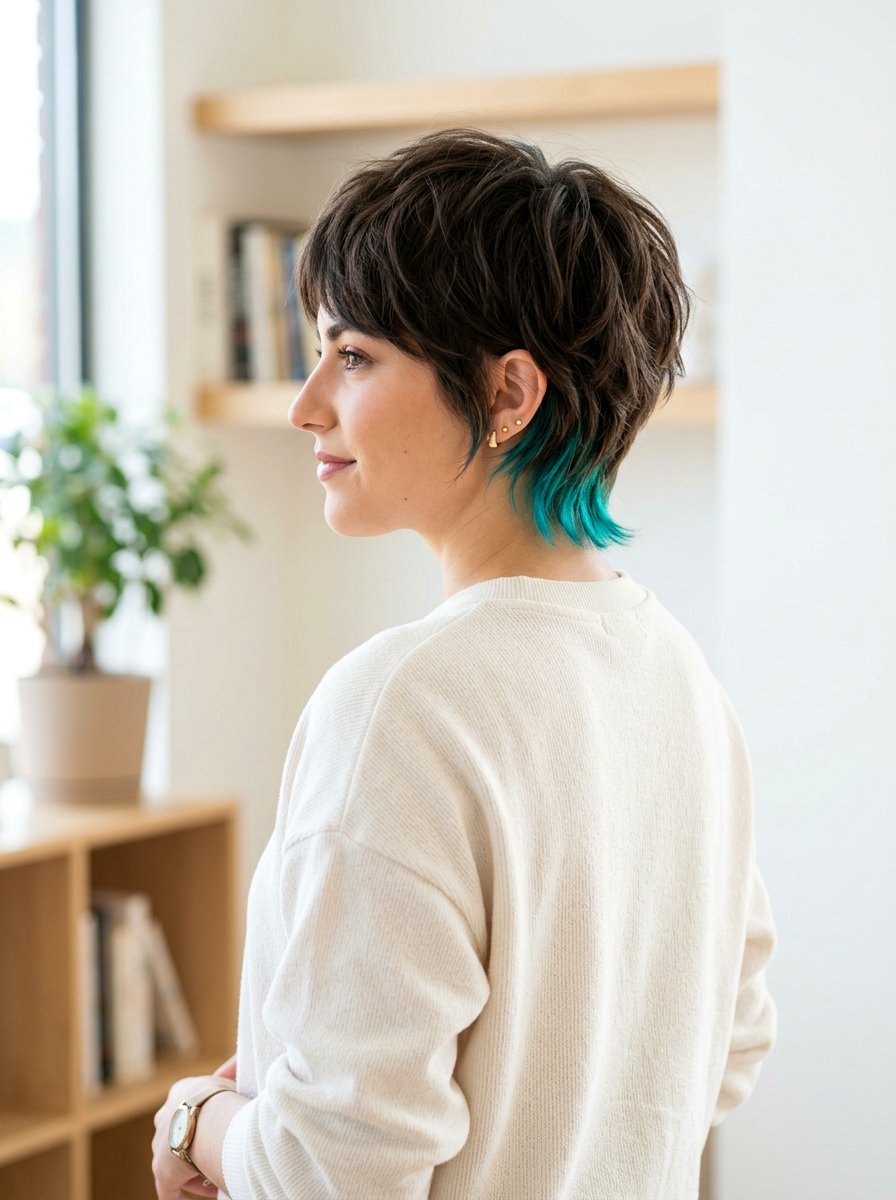 Turquoise Peekaboo Highlights On Short Hair - 20 turquoise peekaboo highlights - 20 turquoise peekaboo highlights