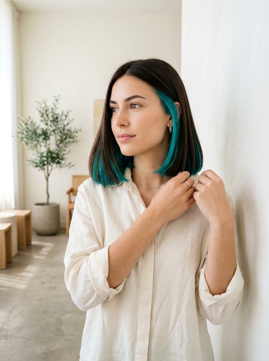 Turquoise Peekaboo Highlights With Bob Haircut - 20 turquoise peekaboo highlights - 20 turquoise peekaboo highlights