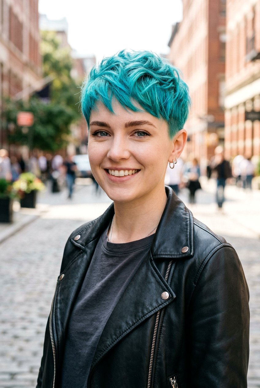Turquoise Pixie Cut - 20 turquoise hair color ideas - 20 turquoise hair color ideas