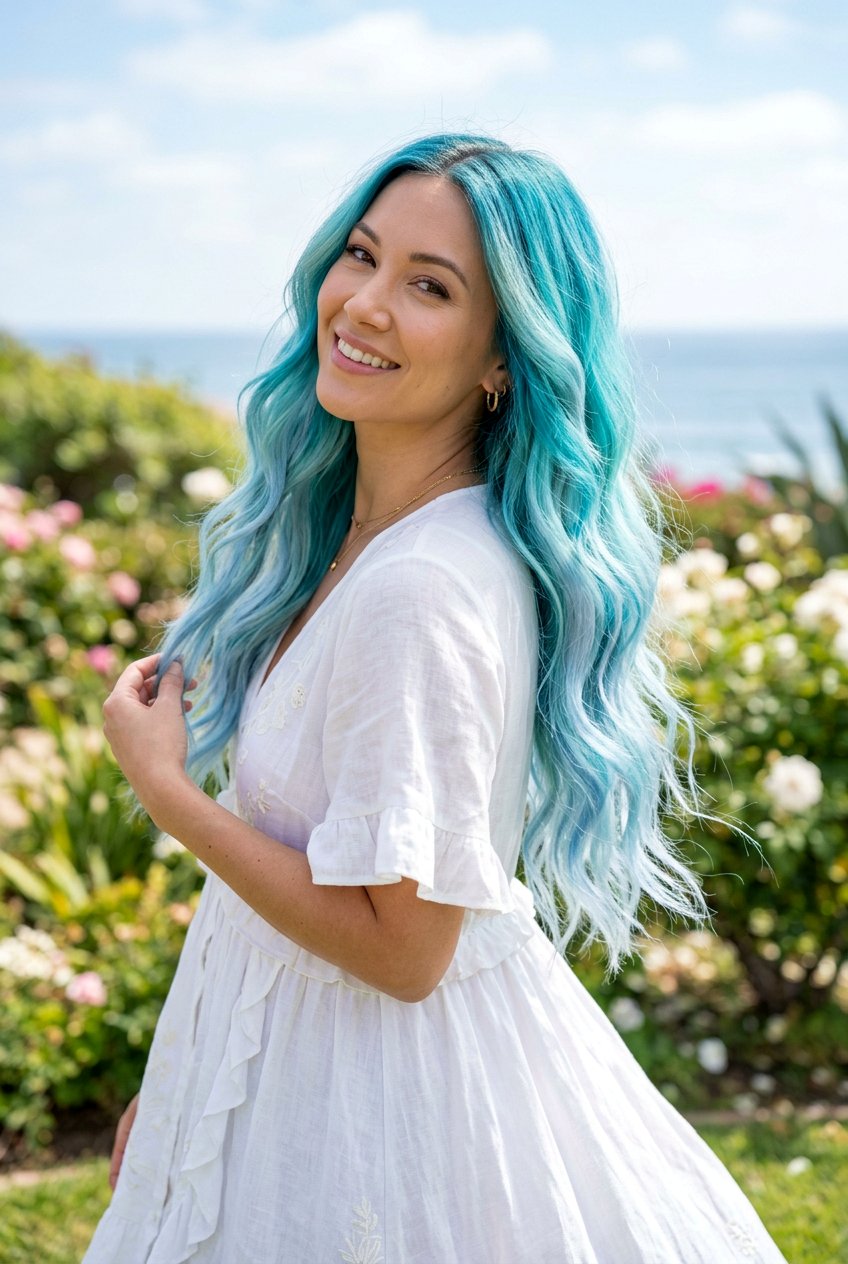 Turquoise Watercolor Hair Color - 20 turquoise hair color ideas - 20 turquoise hair color ideas